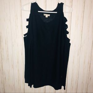 Black sweater Med. slitted sleeves